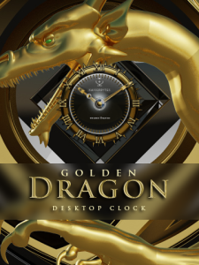 Small GOLDEN DRAGON desktop Clock