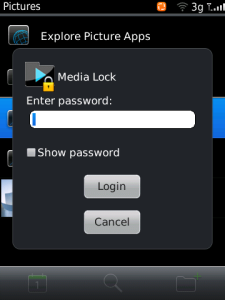 Media Lock - Password protect your BlackBerry media apps and files