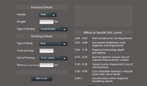 Blood Alcohol Content Calculator