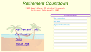 Retirement Countdown for BlackBerry PlayBook