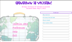 Countdown to Vacation