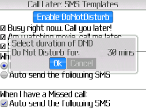 Call Later AutoSend SMS